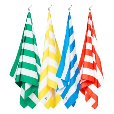 Image of Dock &amp; Bay Beach Towel Quick Dry, Sand Free Compact, Lightweight 100% Recycled Includes Bag Cabana Set A (4), Large (160x90cm, 63x35)