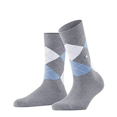 Image of Burlington Women&#039;s Queen W SO Cotton Patterned 1 Pair Socks, Grey (Arctic Melange 3221) new, 7 10.5