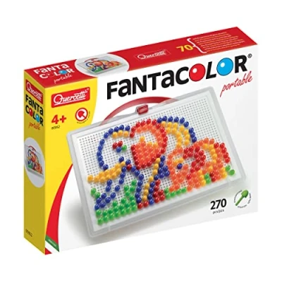 Image of Quercetti 0952 FC Portable Large d.10, Kids&#039; Mosaic Kits STEAM Toy, Multicolored