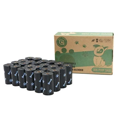 Image of Green Maker Biodegradable 30% Thicker Dog Poop Bags 360 Waste Extra Thick Strong Made from Corn Starch Plants Based (Black)