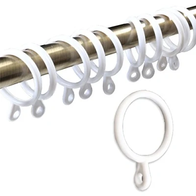 Image of 20x White 25mm Inner Plastic Curtain Rings