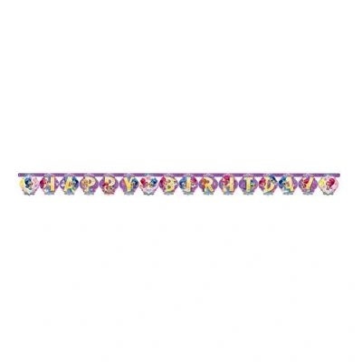 Image of amscan 11012069 Colorful Birthday Letter Banner with Shimmer and Shine Theme 1 Pc