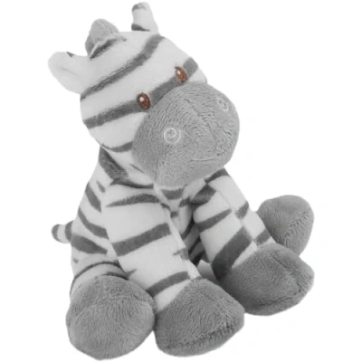 Image of Suki Baby Small Zooma Soft Boa Plush Rattle with Embroidered Accents (Zebra)