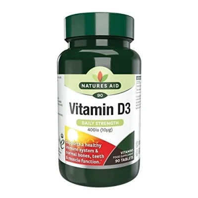 Image of Natures Aid Vitamin D 10ug Pack of 90 Tablets