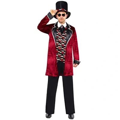 Image of amscan 9917909 Adults Midnight Vampire Gent Fancy Dress Gothic Halloween Costume Mens Outfit