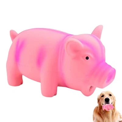Image of ZHOUHONG Squeaky Dog Toys Grunting Toy That Oinks Grunts for Small Medium Large Dogs Latex Puppy Chew Toys, Cute Rubber Sound