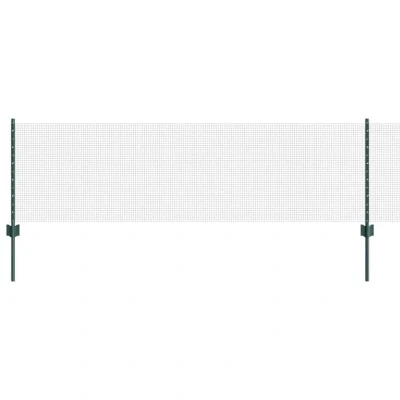 Image of vidaXL Welded Wire Fence with 5 U Posts Green 0.6x10 m Steel