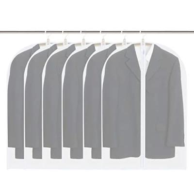 Image of Vicloon Clothes Covers, 6Pcs Garment Covers EVA Dustproof Waterproof Anti Moth Suit with Zip Coat for Suits Shirts Gowns and Dresses