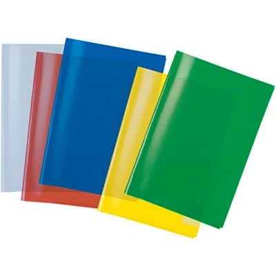 Image of HERMA Clear Exercise Book Cover A5, Made of wipeable and Sturdy Plastic, Slip on Jackets for School, Pack 10, Assorted Colours 19991