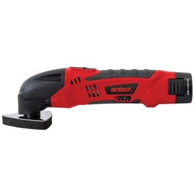 Image of Am Tech V6510 1.3 A Oscillating Multi Tool/Lithium Ion Battery with Accessories in Storage Case, 230 V, Red