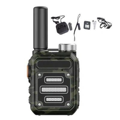 Image of THUCHENYUC Unlimited Range Walkie Talkie, Waterproof Shock Resistant Talkies Rechargeable Long No Fees Calls Mini Talkie(Camouflage,1pcs)