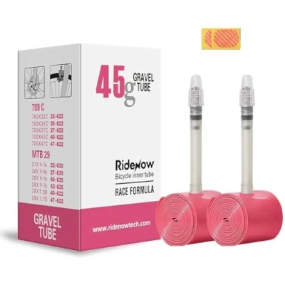 Image of RideNow Ultralight TPU Bike Inner Tube 700 x 18c 47c 45/65/85mm (2 Tubes Pack with Free Patches) (Gravel Presta 32c 65mm)