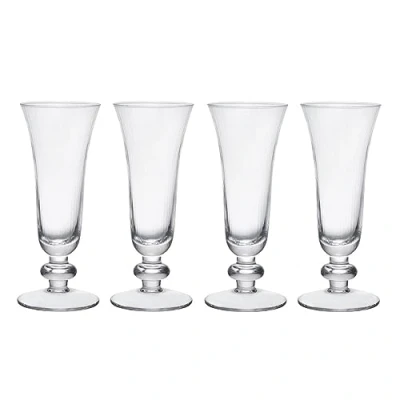 Image of MIKASA Salerno Crystal Champagne Glasses, 170ml, Set of 4 Lead Free, Clear Fine Glass Flutes with Short Stem and Wide Rim Dishwasher Safe