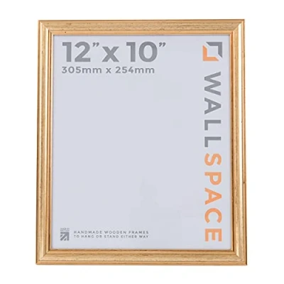 Image of Wall Space 12x10 Gold Frame Picture inches 12 x 10 inch Photo Frames 10x12 made from SOLID WOOD with REAL GLASS