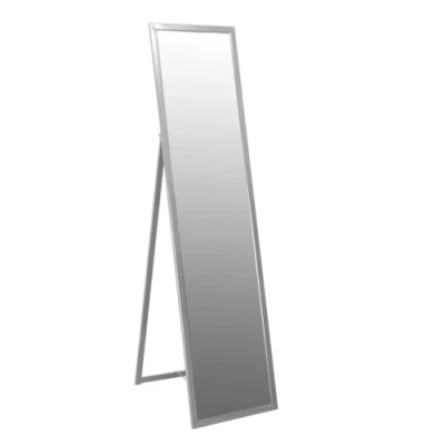 Image of Silver 137cm x 35.5cm Square Full Length Mirror By Harbour Housewares