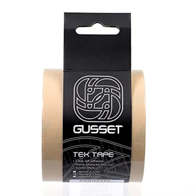 Image of Gusset Tek Protective Bike Frame Tape Transparent, 7.5cm x 1.5m / Road Mountain MTB Cycle Wrap Film Roll Scratch Resistant Skin Chip Paint Damage Cycling Part Paintwork Component Protection
