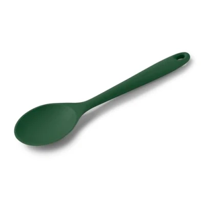 Image of Zeal Silicone Non Stick Kitchen Cooking Spoon, Heat Resistant Perfect for Stirring, Serving, Scooping, Baking and Mixing, 28cm, Forest Green