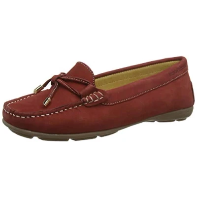 Image of Hush Puppies Women&#039;s Maggie Moccasin, Red, 7 UK