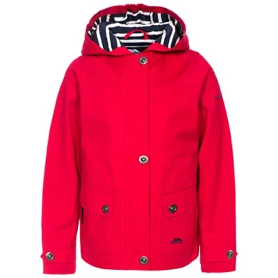 Image of Trespass Seastream Waterproof Rain Jacket with Grown On Hood Red, 2/3