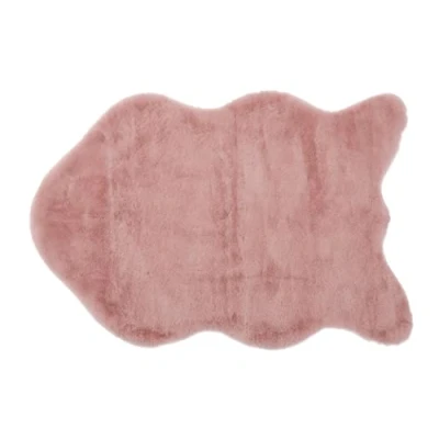 Image of Gözze Soft, Elegant Faux Leather Rug, 80 x 120 cm Dusty Pink