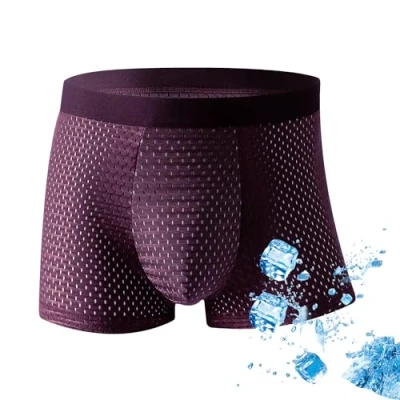 Image of BoxHero™ Fibre Boxer Shorts, Boxhero Bamboo Fiber Briefs, Box Hero Underwear, For All Day Comfort (Red,3XL)