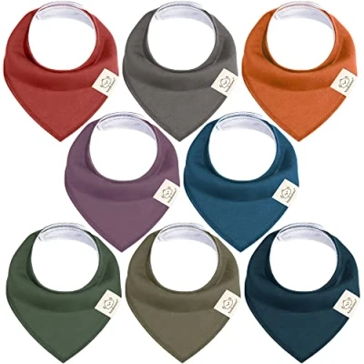 Image of Organic Cotton Baby Dribble Bibs Super Absorbent for Toddlers, Newborn 0 6 Months 12 Teething Bib Weaning (Thunder)