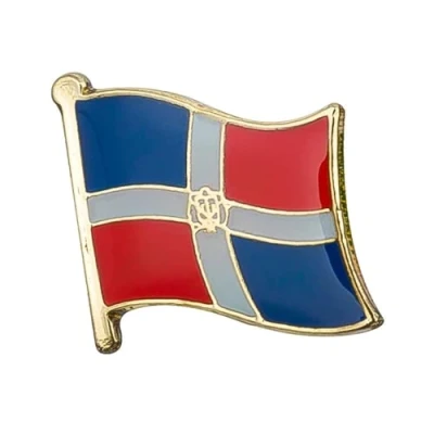 Image of Dominican Republic National Flag Metal Enamel Pin Badge Lapel