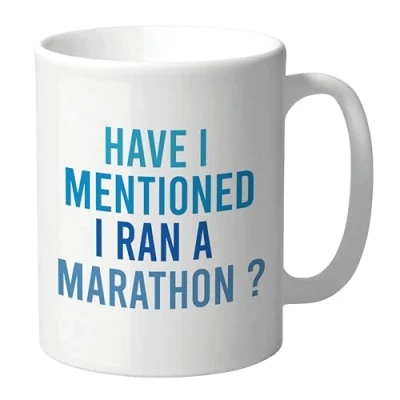 Image of Funny Mugs, Have I Mentioned Ran A Marathon Mug, for Her Him Banter Secret Santa Gift Joke Cup Novelty Runner Athlete Running, Blue CMUG252