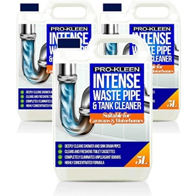 Image of Pro Kleen Intense Waste Pipe and Tank Cleaner for Caravans Motorhomes 15L Deeply Cleans freshens Shower, Sink Drain Pipes, Toilet Cassettes, Eliminates Unpleasant Odours