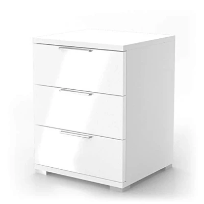 Image of Vicco Nightstand Florenz, White High Gloss, 46.2 x 60 cm