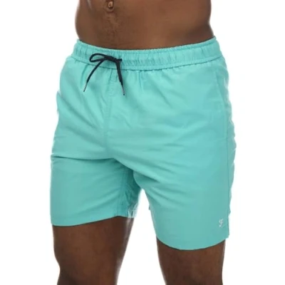 Image of Farah Mens Owen Plain Swim Short in Green Size Small