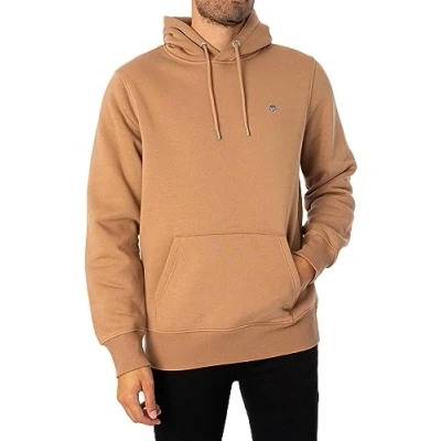 Image of GANT Shield Hoodie Hoodie, Men&#039;s, Size: Small, Warm khaki