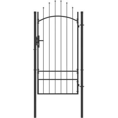 Image of vidaXL Garden Gate with Lock Grey 200 x 100 cm Steel