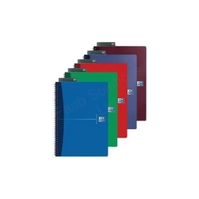 Image of Oxford Office Essentials A5 Card Cover Wirebound Notebook Narrow Ruled with Margin 180 Page including Repositionable Divider/Ruler, Assorted Colours, 5 Notebooks