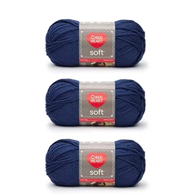 Image of Red Heart Soft Yarn, 3 Pack, Royal Blue Count
