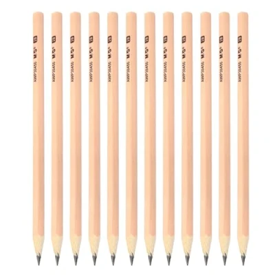 Image of M&amp;G Wooden Hexagonal Pencils, 12 Pcs 2B Pencils Graphite Round for Classroom Teacher Office Supplies, Wood Color