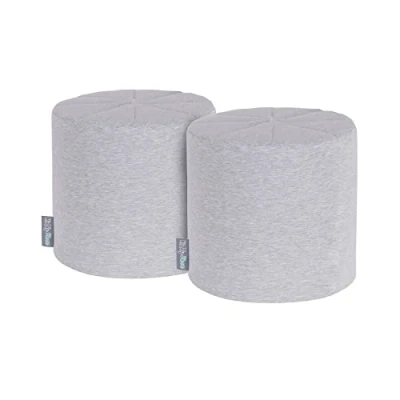 Image of KiddyMoon Foam Playground For Kids Obstacle Course Children Montessori Toy Babies Soft Construction Blocks, Element Pouf/Pouf, Made In The EU, Light Grey