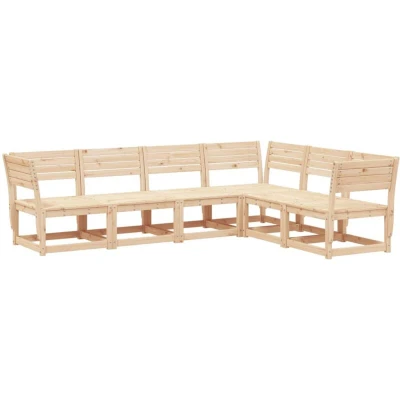 Image of vidaXL 6 Piece Garden Lounge Set Solid Pinewood