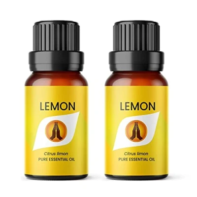 Image of Aroma Energy Lemon Essential Oil 20ml (2 x 10ml Bottles) 100% Pure &amp; Natural