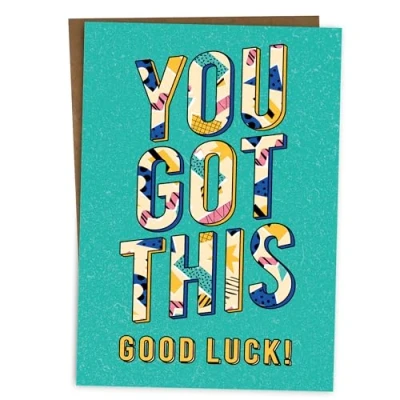 Image of BYANIKA Good Luck Card Encouragement Cards Best Of In Your Exams Interview New Job Driving Test Motivational You Can Do It Got This Believe Gifts For Him Her
