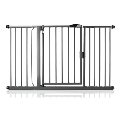 Image of Safetots Pressure Fit Self Closing Stair Gate, 139.8cm 146.8cm, Slate Grey, Auto Baby Safety Barrier for Toddler, Easy Installation