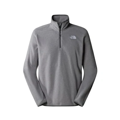 Image of The North Face 100 Glacier 1/4 ZIP Fleece jumper, Men&#039;s, Size: XL, Medium grey heather