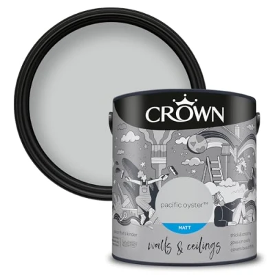 Image of Crown Walls &amp; Ceilings Matt Emulsion Paint, Size 2.5L, Pacific Oyster