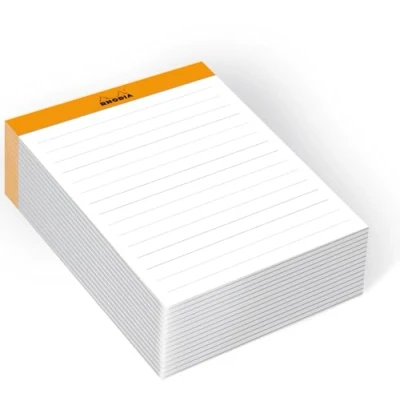 Image of RHODIA 194047C Memo Pad N13 Orange A6 11.5 x 16 cm Ruled 240 Sheets 80g/m Practical and Compact Rhodiatime Collection