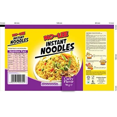 Image of KO LEE Curry Flavour Instant Noodles, 350 g, Pack of 6