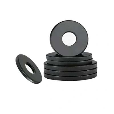 Image of Qirty M6 Flat Washer, 20PCS Metal Washers, 6mm x 12mm, Round Seal Washer Spacer, Black O Ring Carbon Steel Sealing Gasket Washers for Home, Office, Shop, Factory Repair
