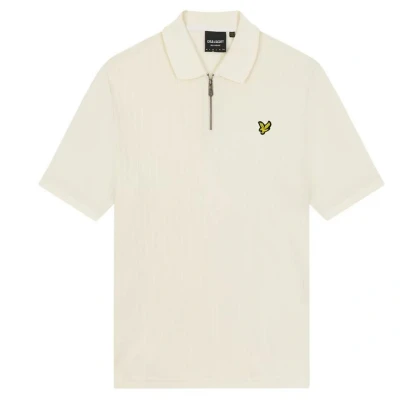 Image of Lyle &amp; Scott Textured Stripe Polo Shirt Chalk L