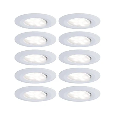 Image of Paulmann 99922 Calla LED recessed luminaire round set of 10 incl. 10x6W IP65 spotlight white matt cabinet light plastic lamp 4000K