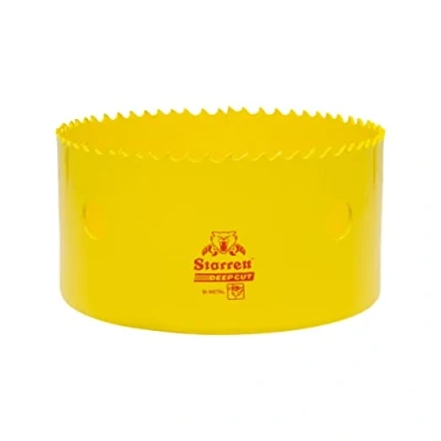 Image of Starrett Deep Cut Hole Saw DCH0434 Heavy Duty Bi Metal with Extra Cobalt HSS Teeth For Metals Wood Cast Iron Fibreglass Plastic Materials 121mm