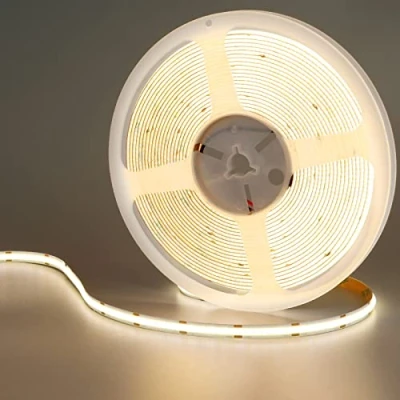 Image of GOMING 32.8ft(10M) 24V COB LED Strip Light Natural White 4000K CRI 93+ 6800lm Uniform Glow 384LEDs/M Not Waterproof IP20 Flexible Tape Lights for DIY Cabinet Bedroom Home Decor(No Power Supply)